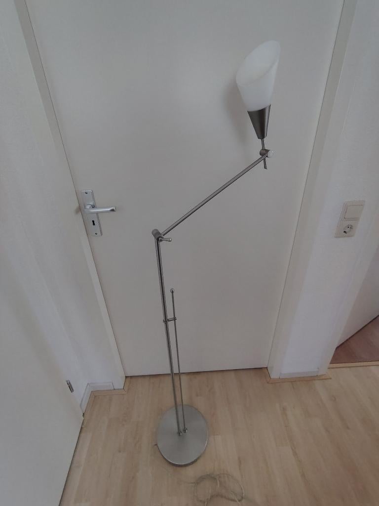 Te koop gebruikte staande schemerlamp, Huis en Inrichting, Lampen | Vloerlampen, Ophalen, Gebruikt, 100 tot 150 cm, Metaal