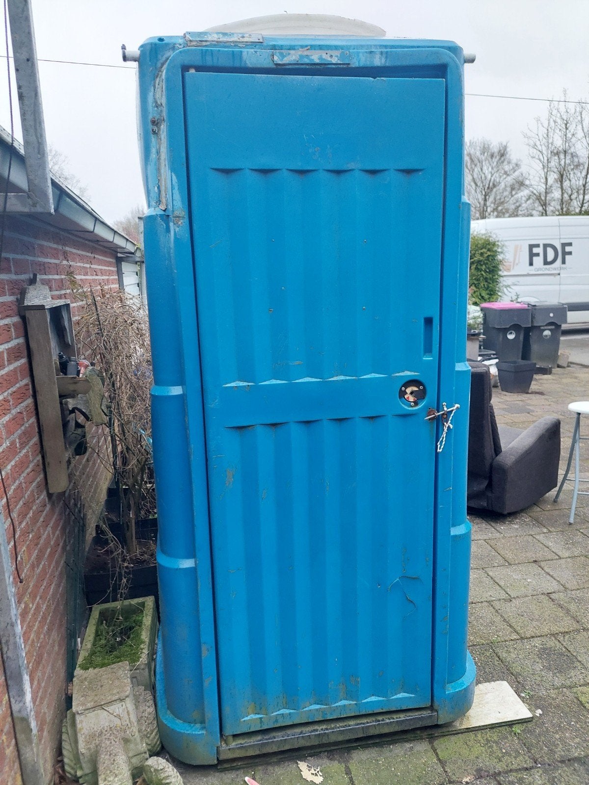 Mobiele douchecabine met boiler en toilet, Ophalen of Verzenden, Gebruikt