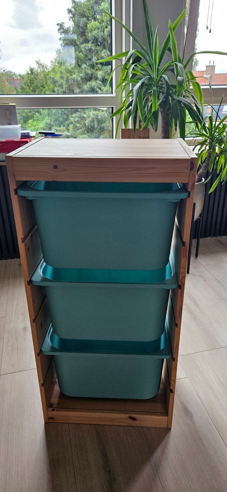 IKEA grenen kastje met 3 bakken - 44x91 cm, Huis en Inrichting, Kasten | Overige, Ophalen, Zo goed als nieuw