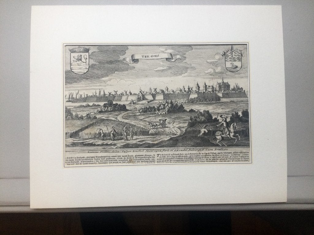 Goes, aanzicht, 1674, Stadsgezicht, 19 cm, 1600 - 1699, Verzenden