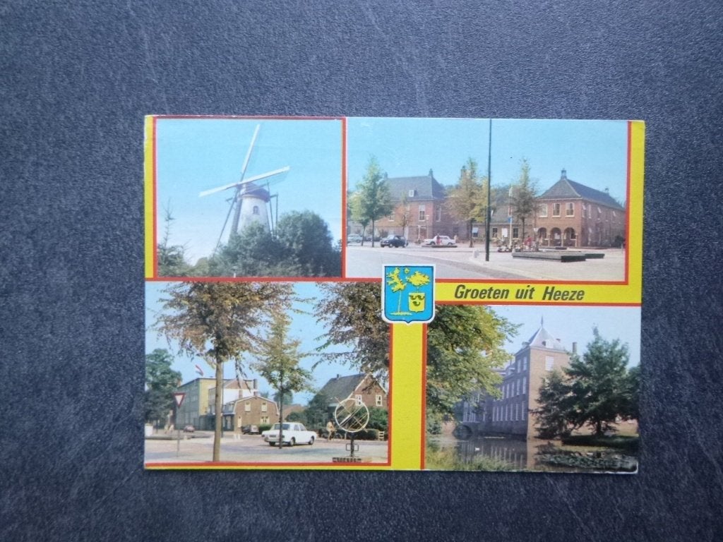 Heeze, molen/auto 1975, Verzenden, 1960 tot 1980, Gelopen, Noord-Brabant