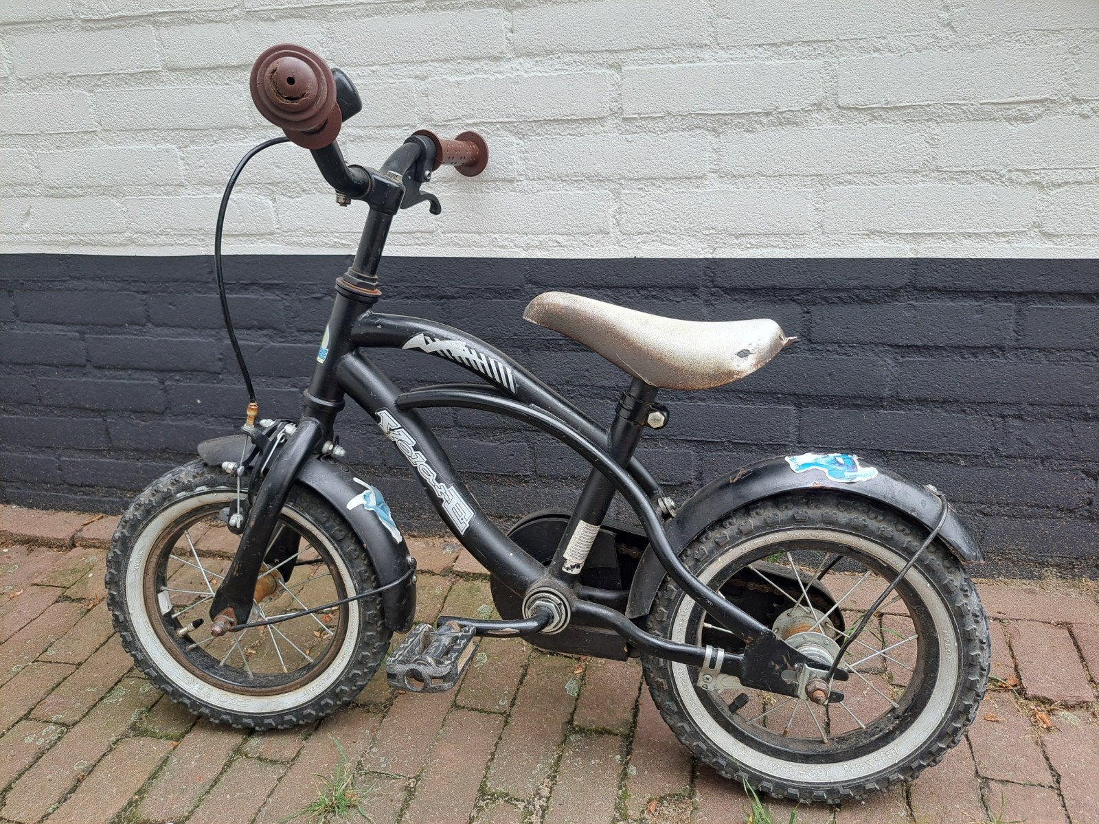 KKinderfiets 12 inch - Zwart met terugtraprem, Fietsen en Brommers, Fietsen | Kinderfietsjes, Ophalen, Terugtraprem, Gebruikt