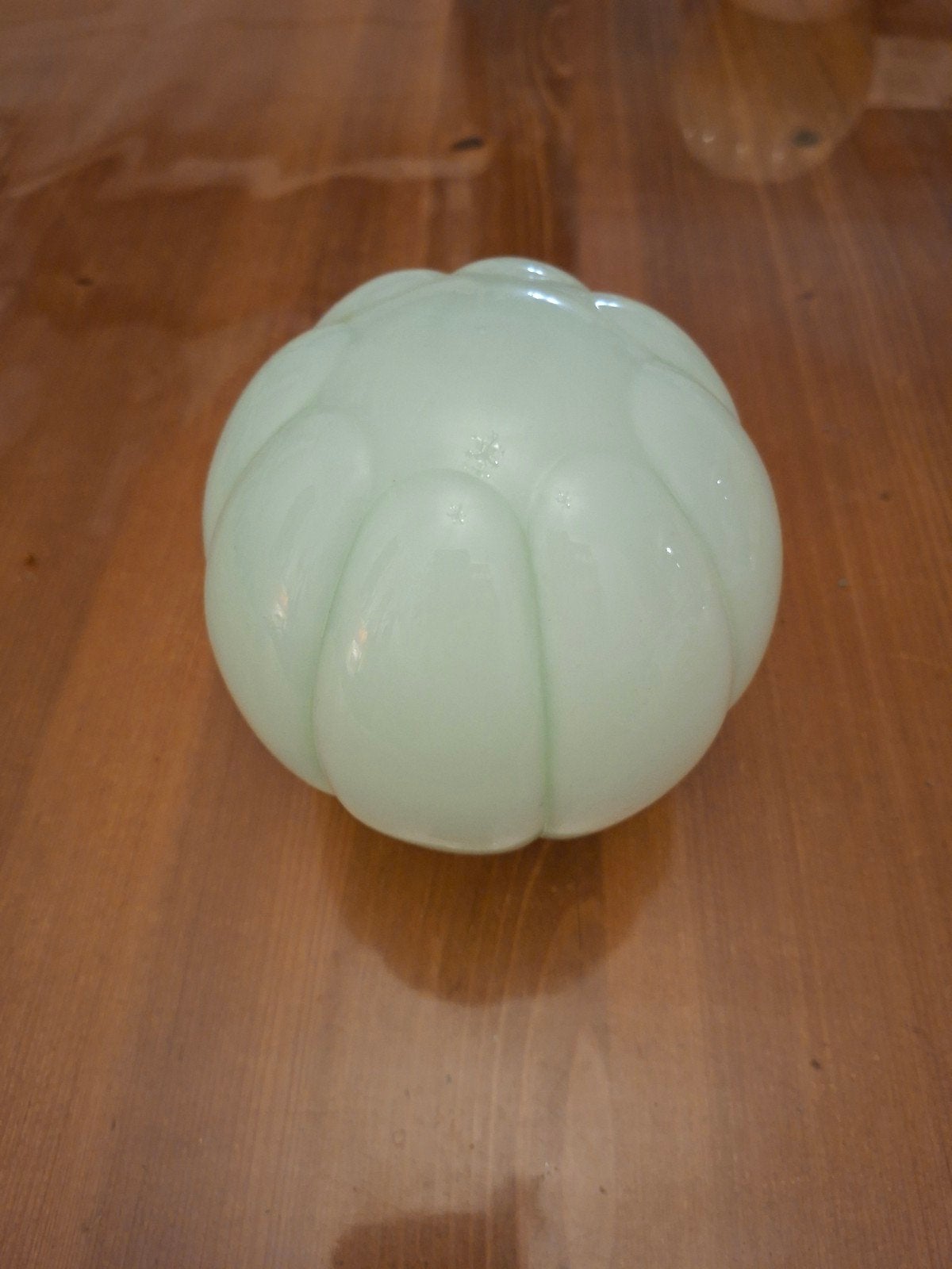 Zeldzame Groene Thabur / Niko Plafonnière Bol 'Pompoen', Groen, Plafondlamp, Art deco, 15 cm