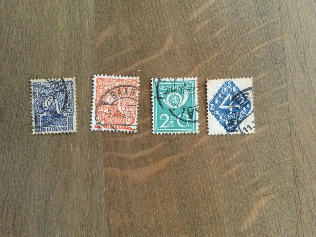 nederland NVPH 110-113 gestempeld, Ophalen of Verzenden, Gestempeld