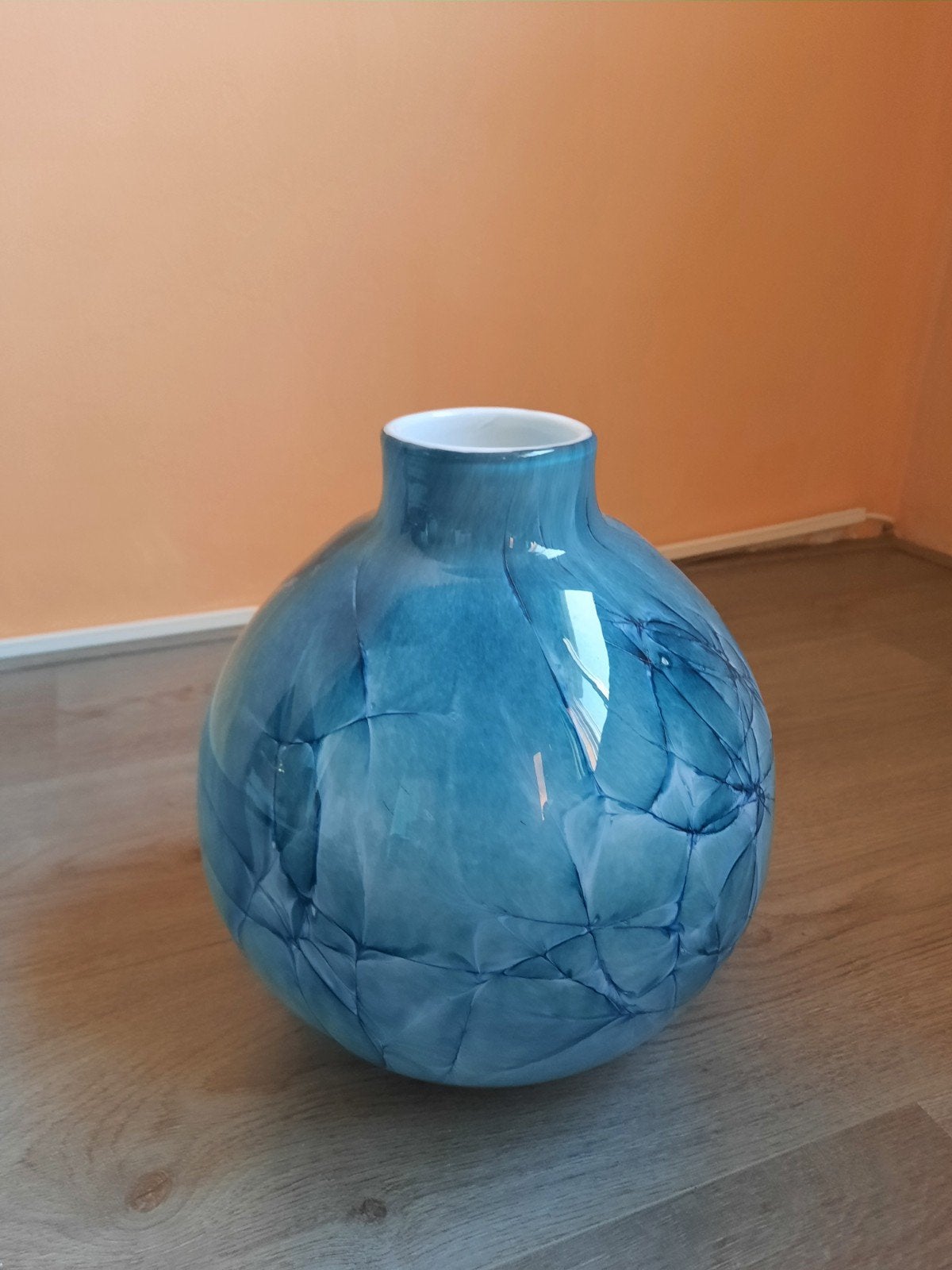 fidrio vaas, 26 cm, Handgemaakt, Wit, Ophalen of Verzenden
