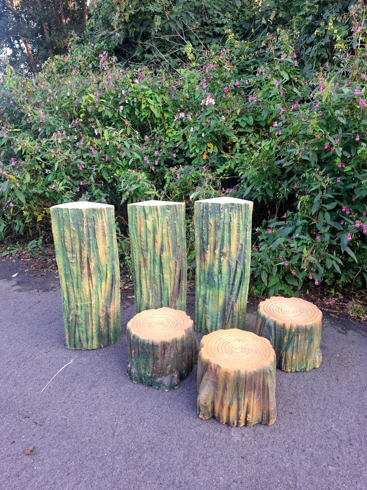 Decoratie, zuilen, boomstammen 6 stuks, Ophalen