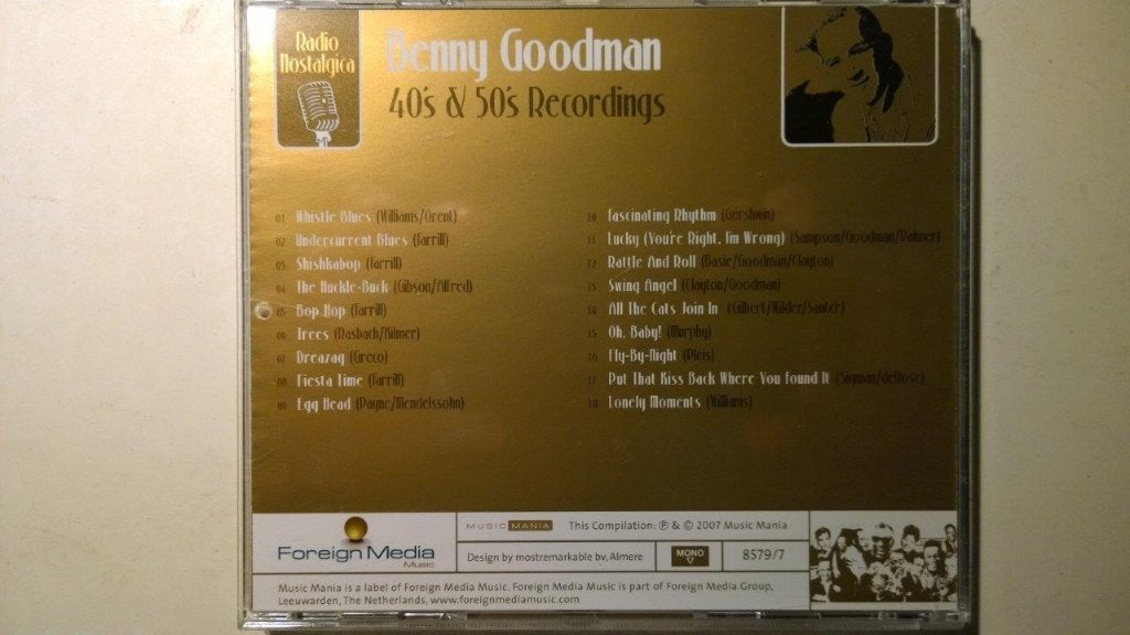 Benny Goodman - 40's & 50's Recordings, Ophalen of Verzenden, 1940 tot 1960, Zo goed als nieuw, Jazz