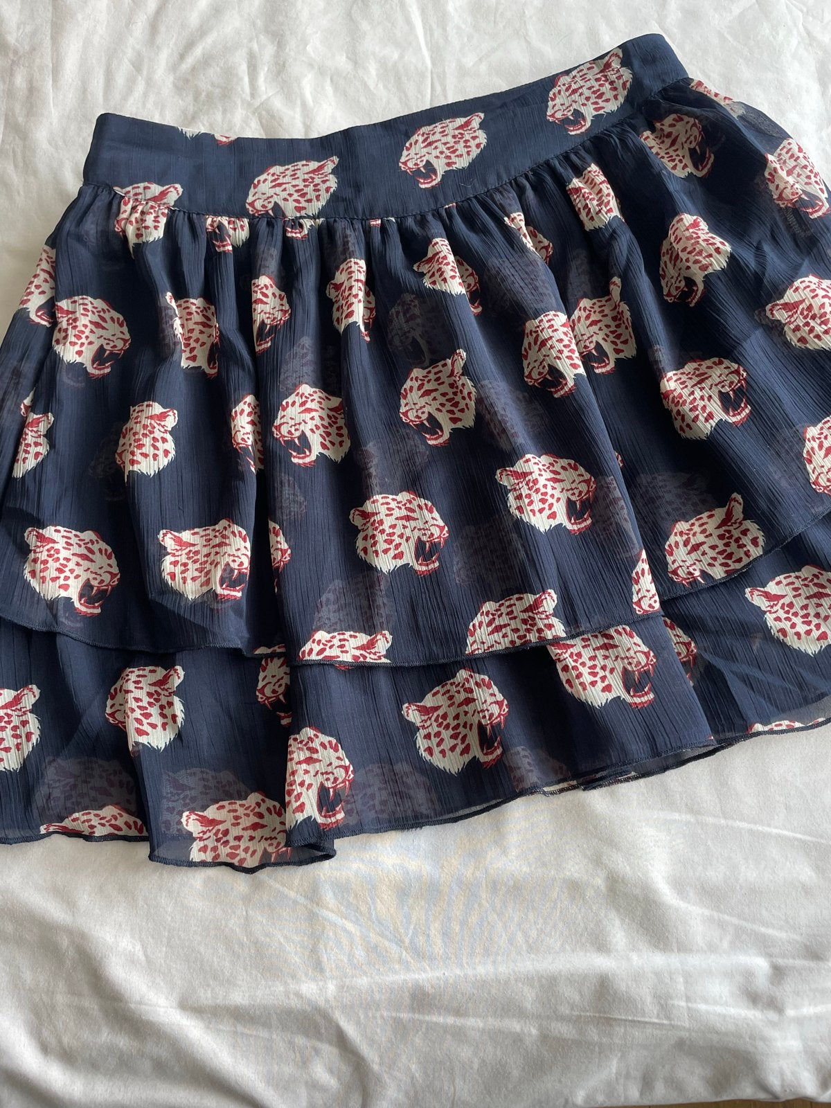 Donkerblauw Only rokje met tijgerprint - Maat 42, Kleding | Dames, Ophalen, Zo goed als nieuw, Maat 42/44 (L), Blauw