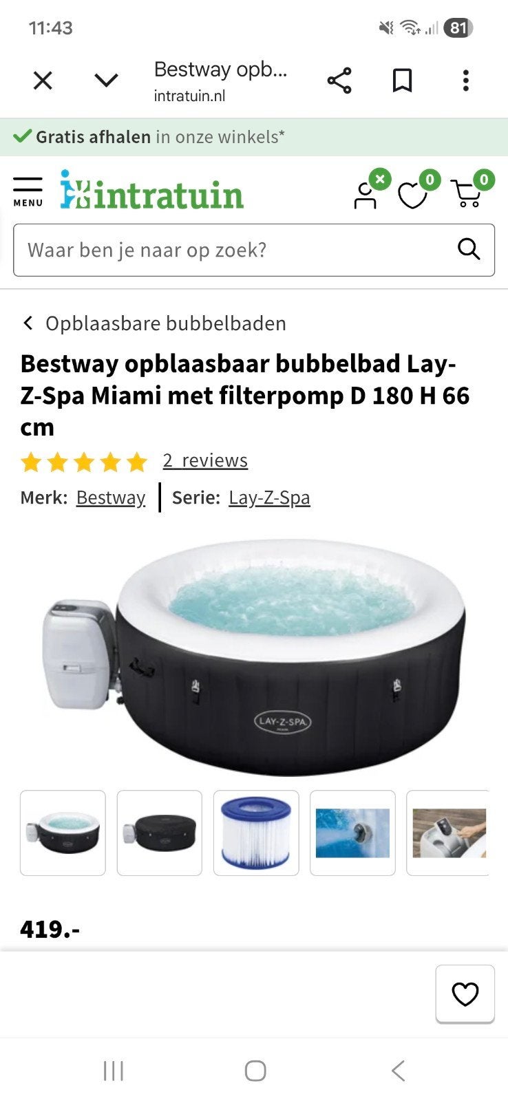 Lazy spa jacuzzi met lek, Ophalen, Gebruikt