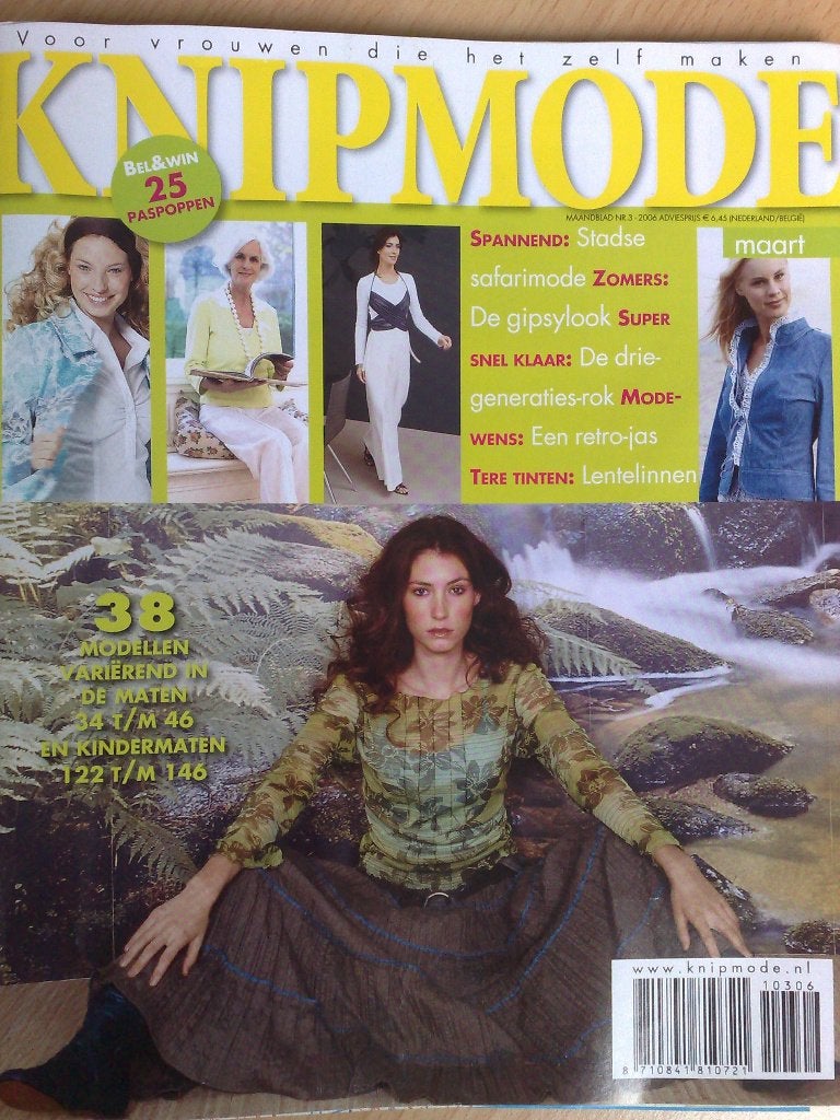 4 x Knipmode kledingpatronen uit jaargang 2006, Hobby en Vrije tijd, Verzenden, Zo goed als nieuw, Vrouw, Knipmode