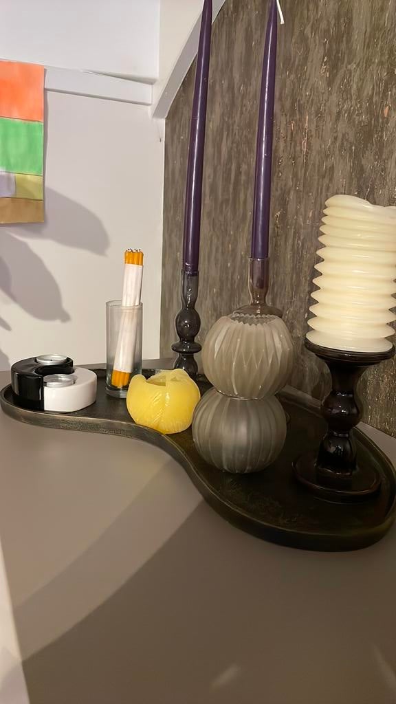 Mooie organische bronzen schaal, Huis en Inrichting, Ophalen of Verzenden, Zo goed als nieuw, Minder dan 50 cm