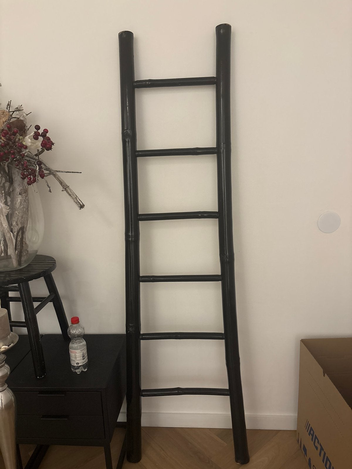 Decoratieve bamboe ladder - Zwart, Hout, Ophalen of Verzenden, Modern, Gebruikt