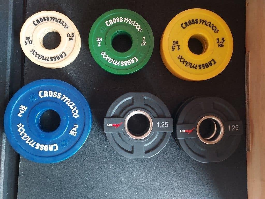 Diverse Crossmaxx Halterschijven 0,5 kg - 2,0 kg, Ophalen, Gebruikt, Benen, Halterschijven