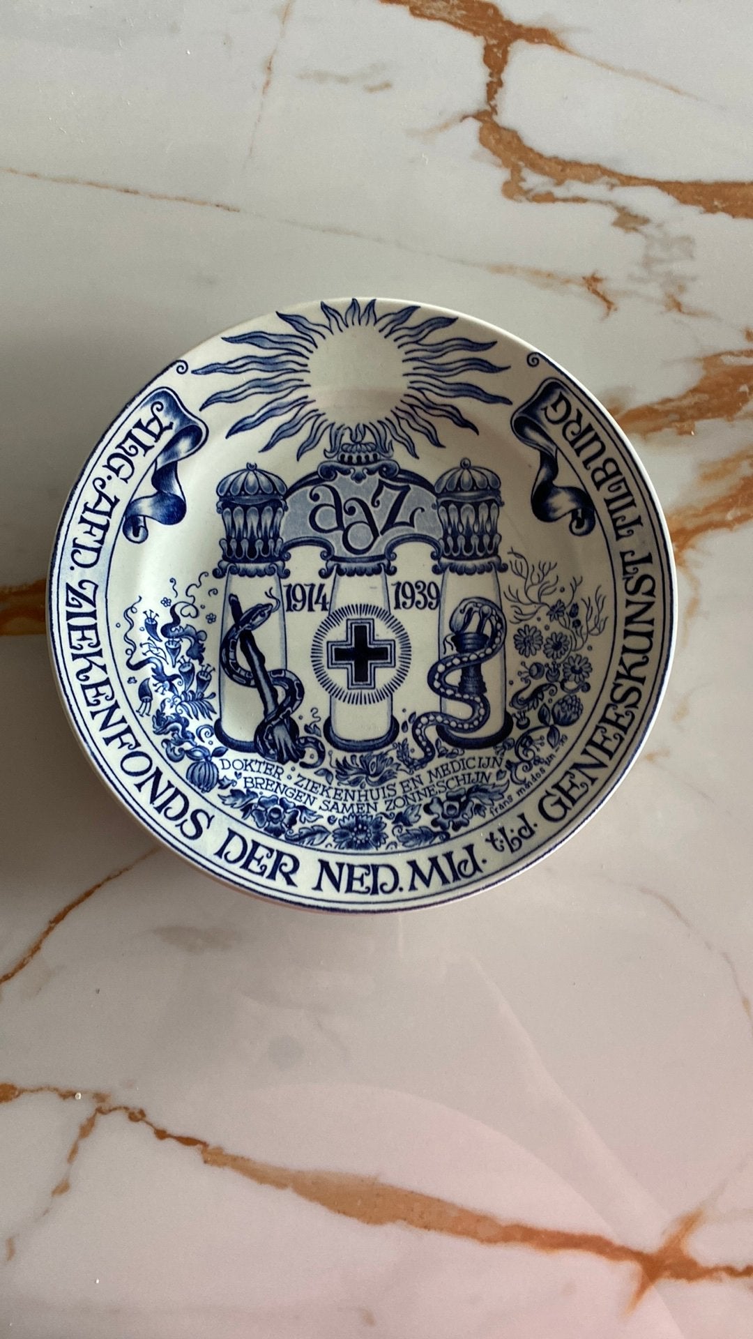 AAZ ziekenfonds Tilburg 1914-1939 Sfinx Regout 21 cm, Ophalen of Verzenden