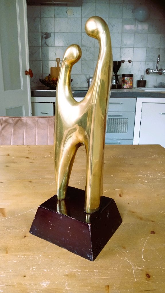 Schitterend bronzen beeld, Antiek en Kunst, Groep mensen, Ophalen of Verzenden, Brons, 20 - 50 cm