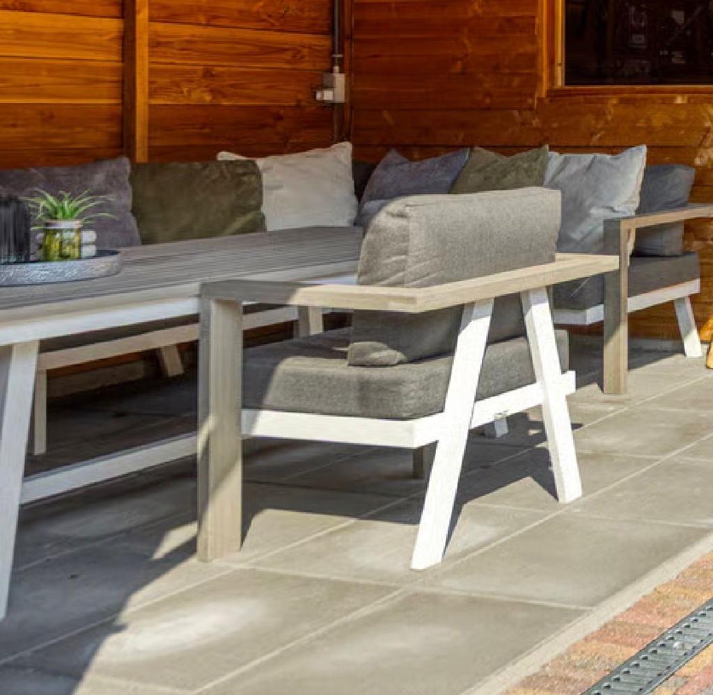 Moderne dining loungeset met tafel en een stoel, Ophalen, Bank, 6 zitplaatsen, Aluminium