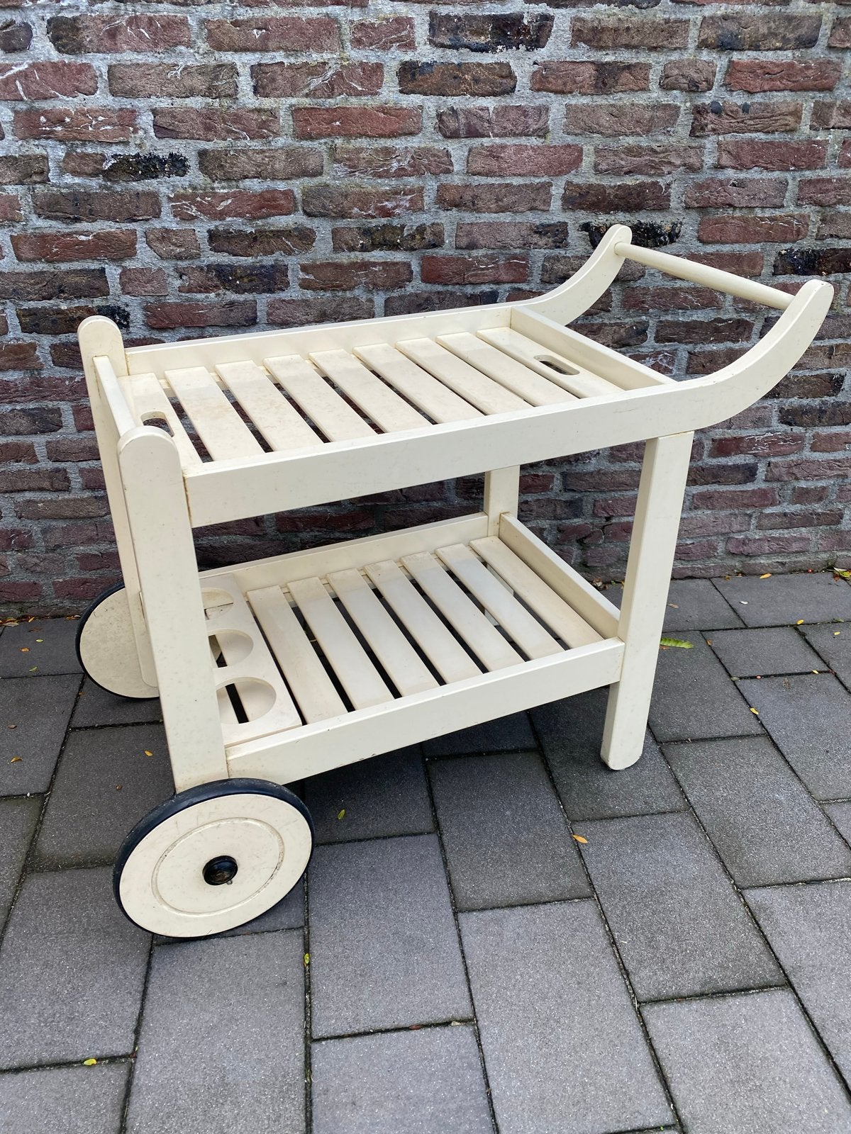 Vintage houten serveerwagen / theewagen, Ophalen, Gebruikt