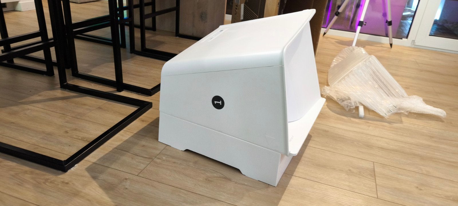 PETKIT White Villa Semi-Enclosed Cat Litter Box with Litter, Dieren en Toebehoren, Kattenbakken, Ophalen of Verzenden, Zo goed als nieuw
