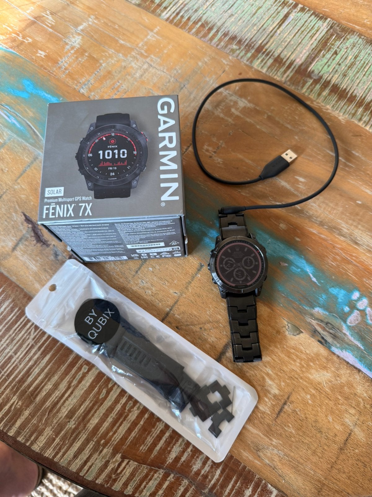 Garmin Fenix 7x solar 51mm, Zwart, Ophalen of Verzenden, Zo goed als nieuw, GPS