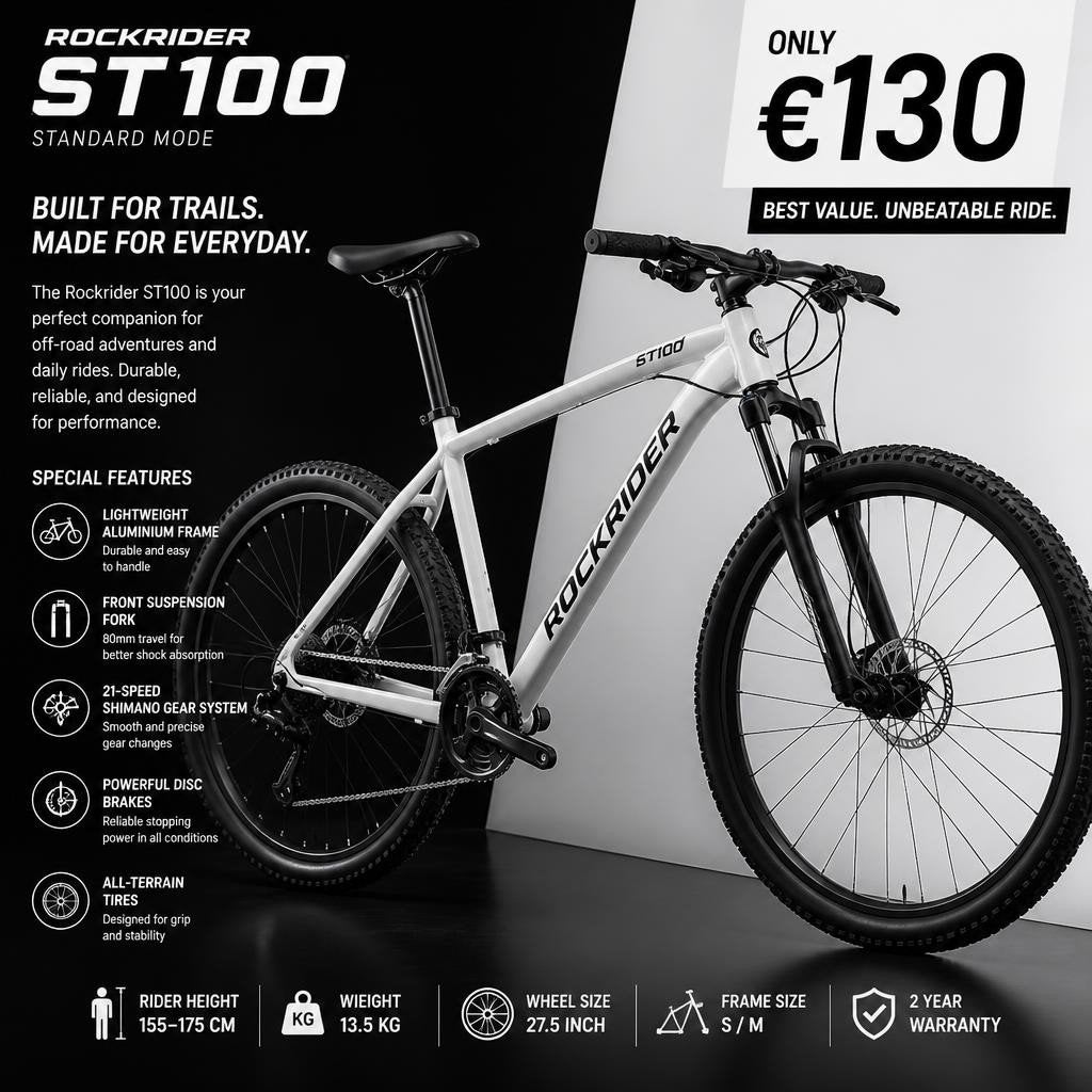 rockrider st100 mtb, Zo goed als nieuw, Schijfrem, Ophalen, Overige merken