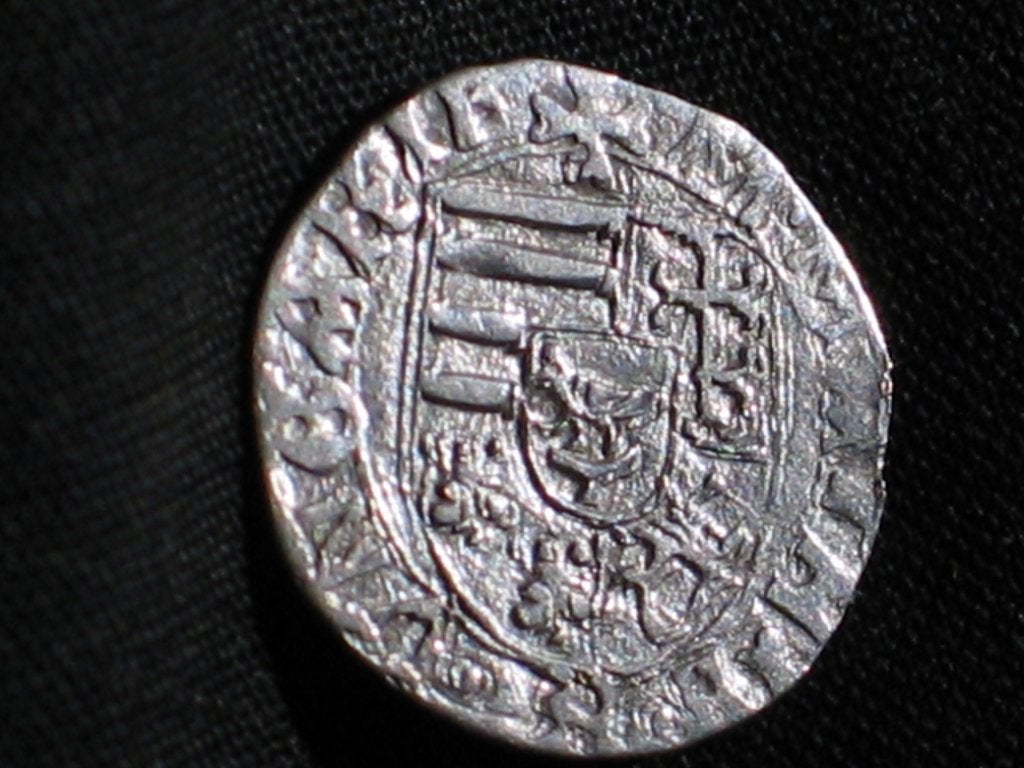 1 Denar zilver Hongarije Mathias I 1458-1490. 2225, Ophalen of Verzenden, Hongarije, Losse munt, Zilver