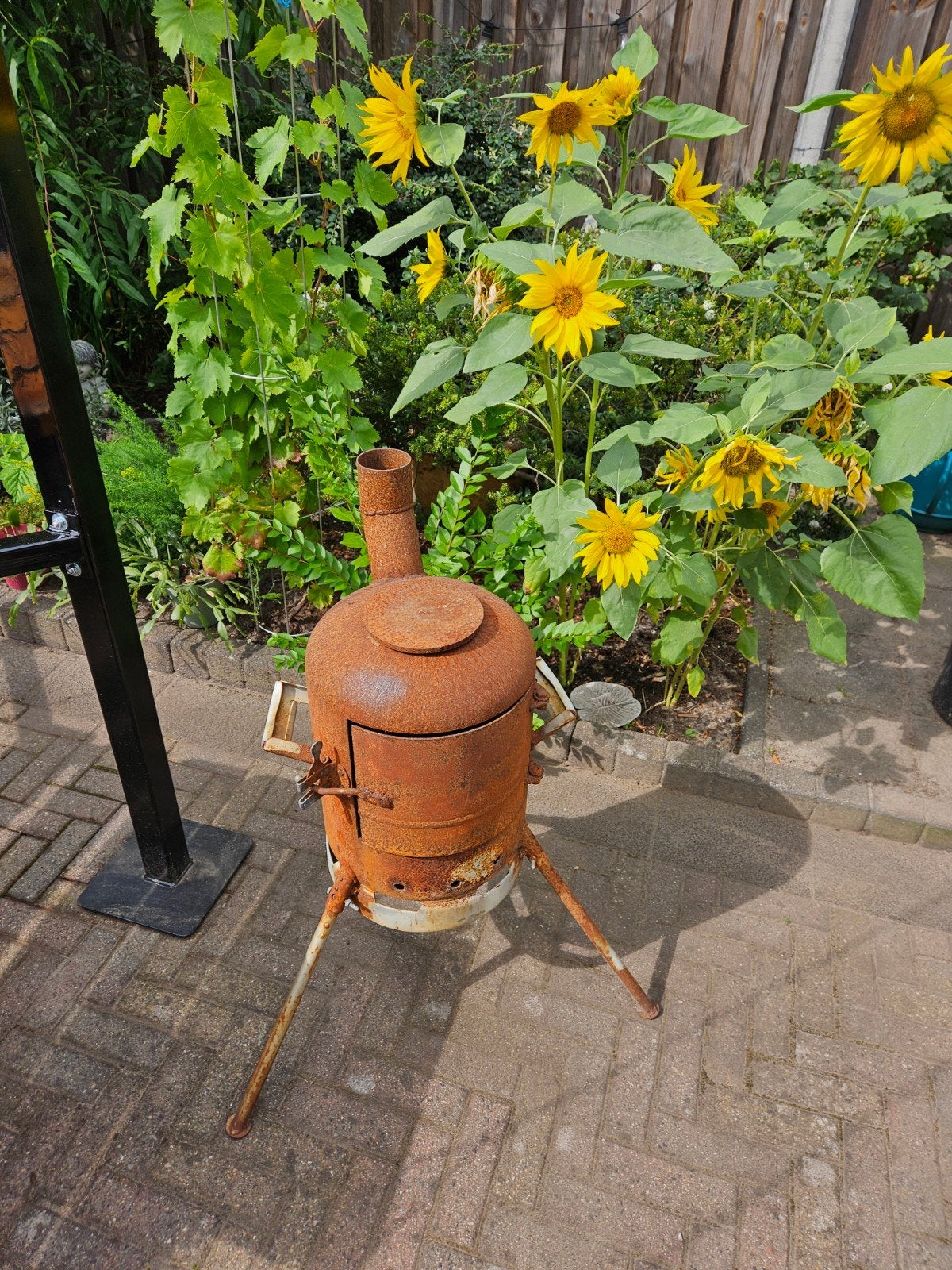 tuin terras kachel van oude gasfles, Ophalen, Gebruikt