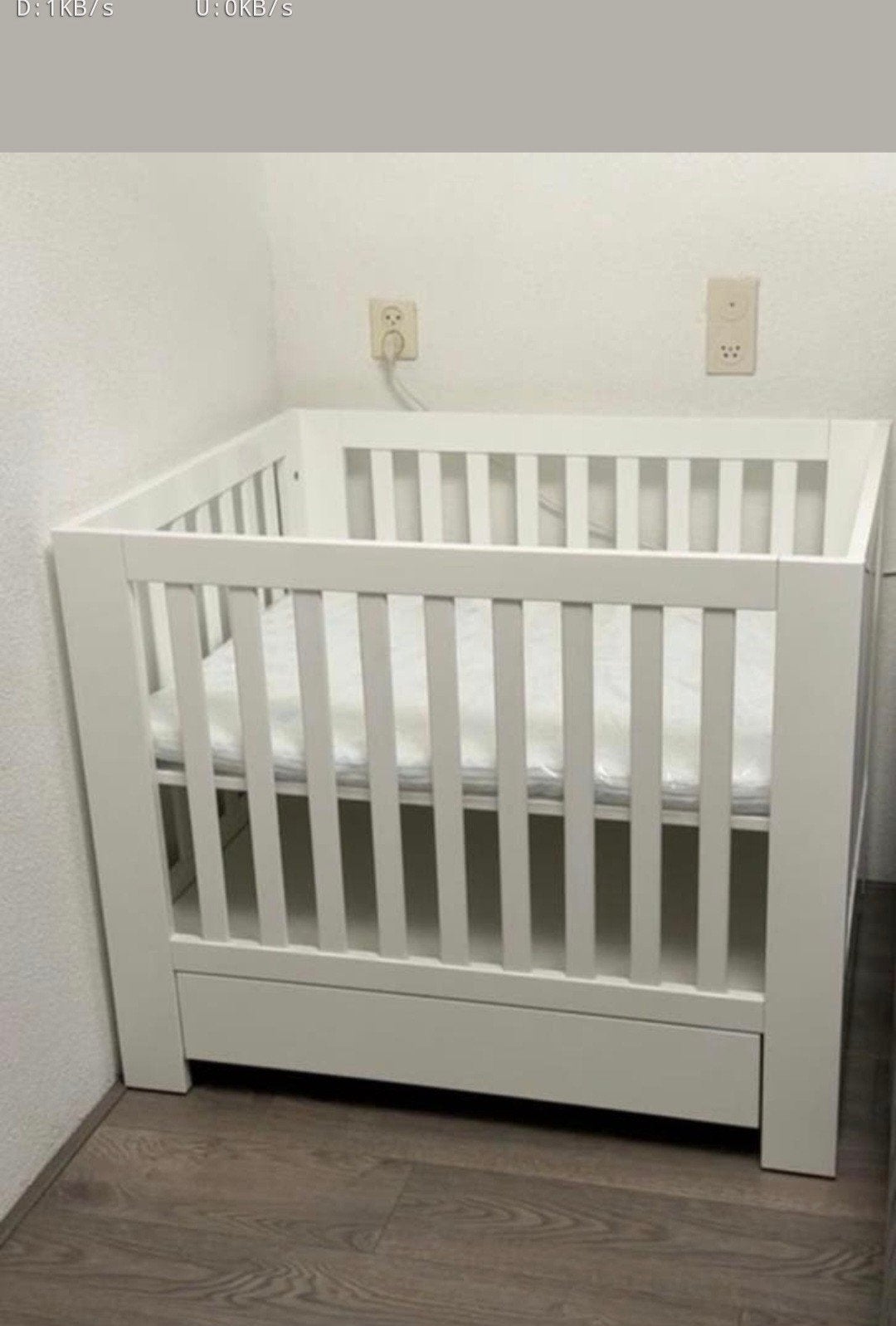 Kidsmill Alaska Box Wit Hoogglans met Lade en Matras, Ophalen of Verzenden, Zo goed als nieuw, Ledikant