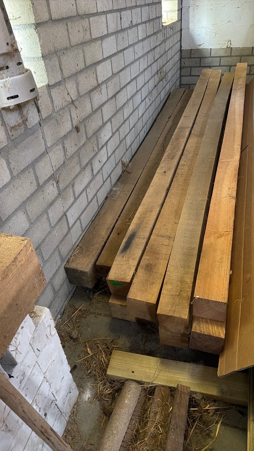 10 Eiken balken 100x100, Ophalen, Zo goed als nieuw, 250 cm of meer, Balken