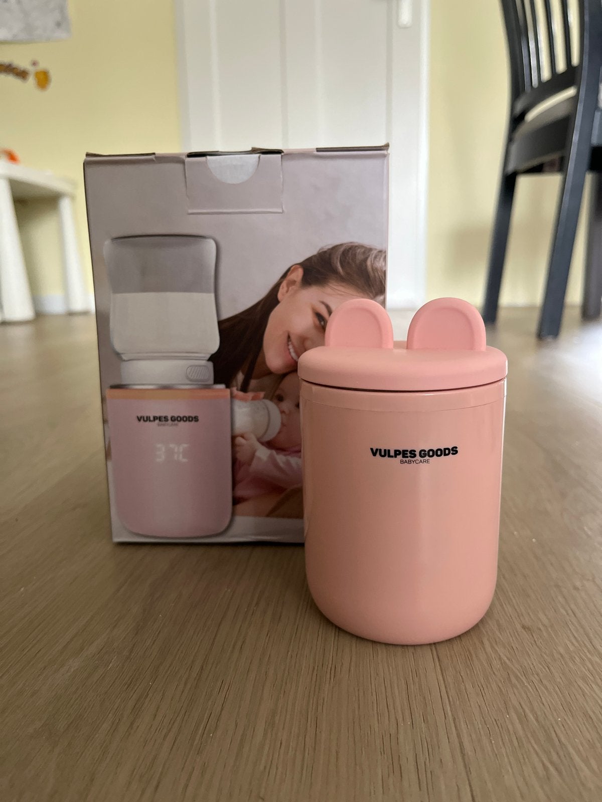 Vulpes Goods Draagbare Flessenwarmer Pro - Roze, Flessen- of potjesverwarmer, Vulpes Goods, Ophalen of Verzenden, Zo goed als nieuw