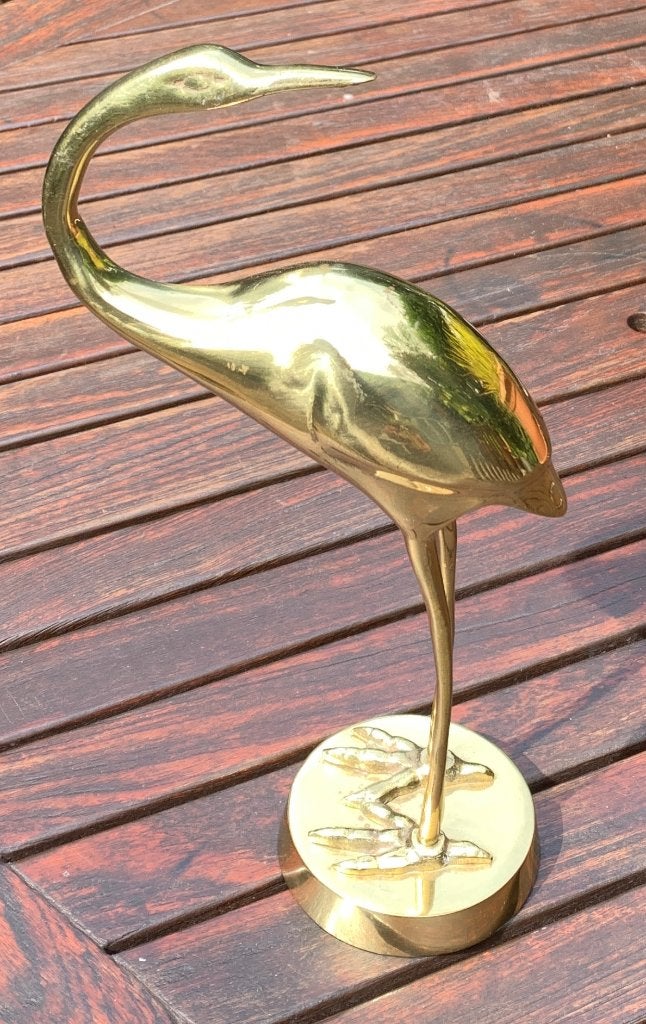 Messing kraanvogel, Ophalen of Verzenden, Gebruikt, Dier