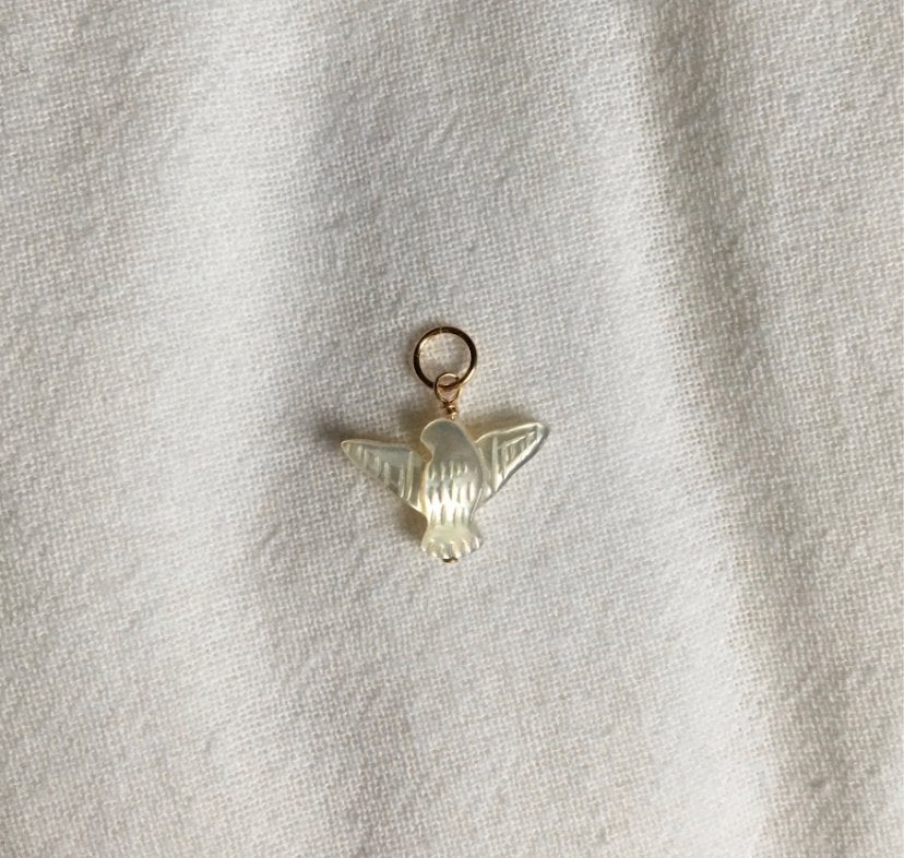 Hanger vogel parelmoer goud 9k, Verzenden, Zo goed als nieuw, Goud, Overige merken