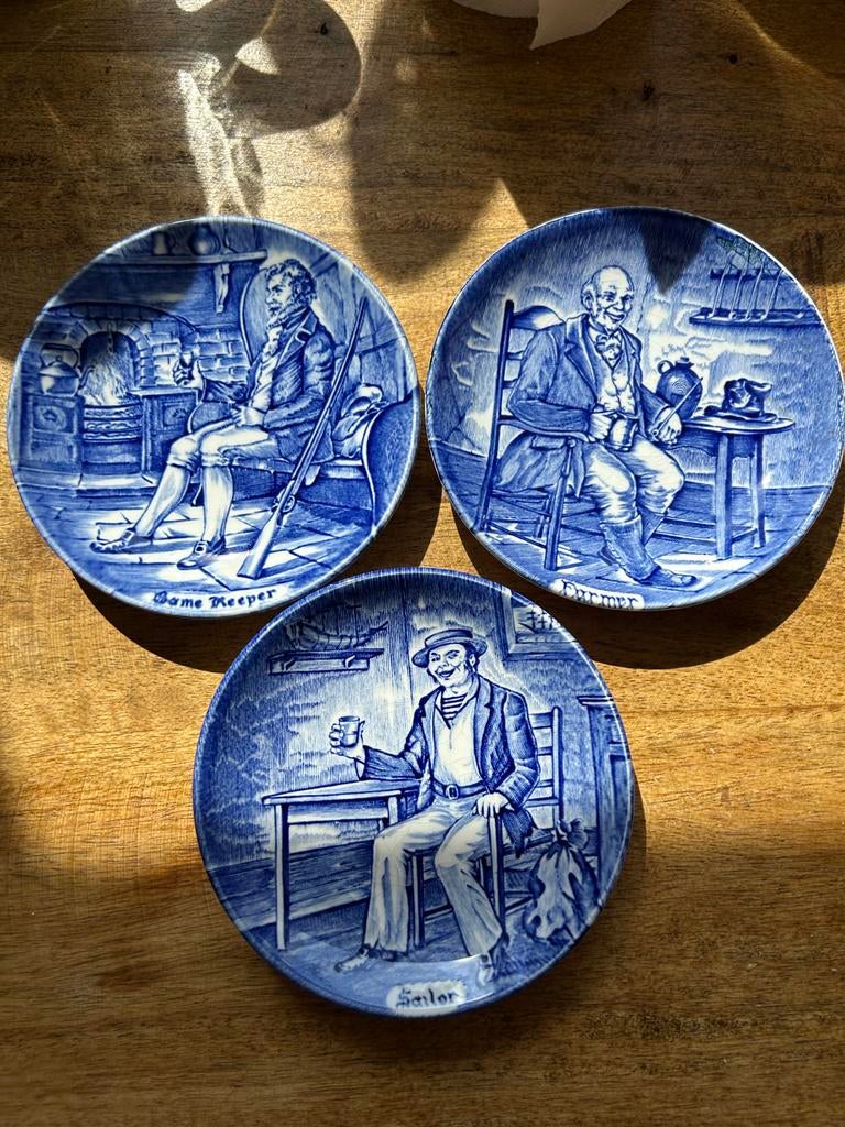 Enoch Wedgwood Mini-Wandbordjes/Onderzetters - Engelse Beroe, Ophalen of Verzenden