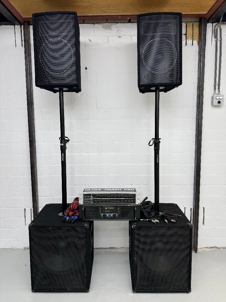 Complete PA Geluidsinstallatie met Subwoofers en Versterker, Overige merken, Gebruikt, Speakers, Losse componenten