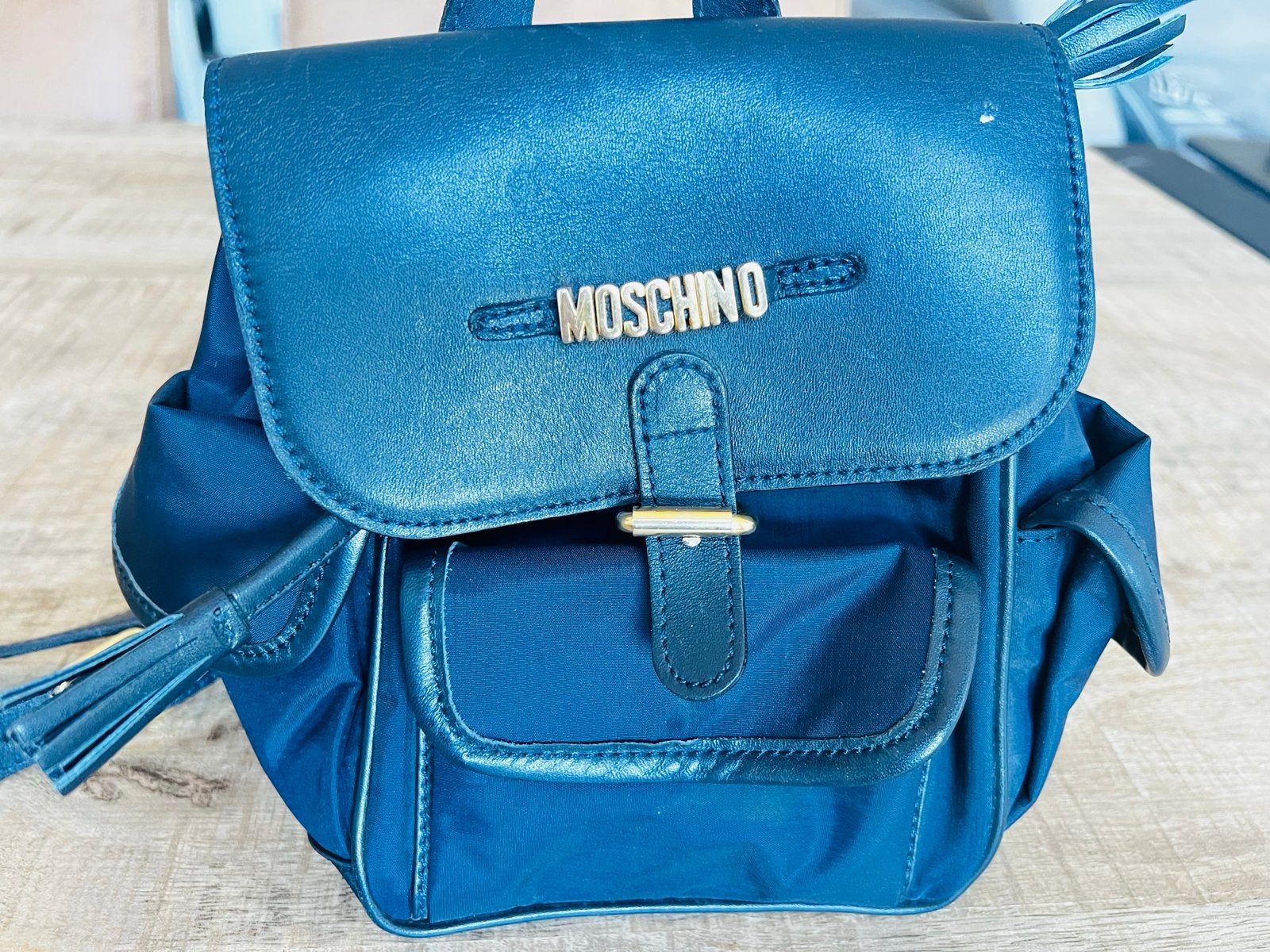 Moschino Rugzak - Donkerblauw, Overige merken, Gebruikt, Minder dan 30 cm, Ophalen of Verzenden