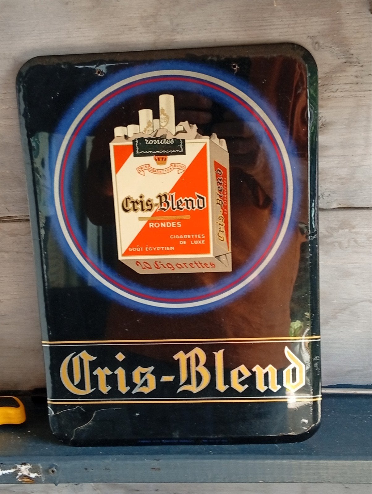 Vintage Cris-Blend Sigaretten Emaille Reclamebord, Ophalen of Verzenden