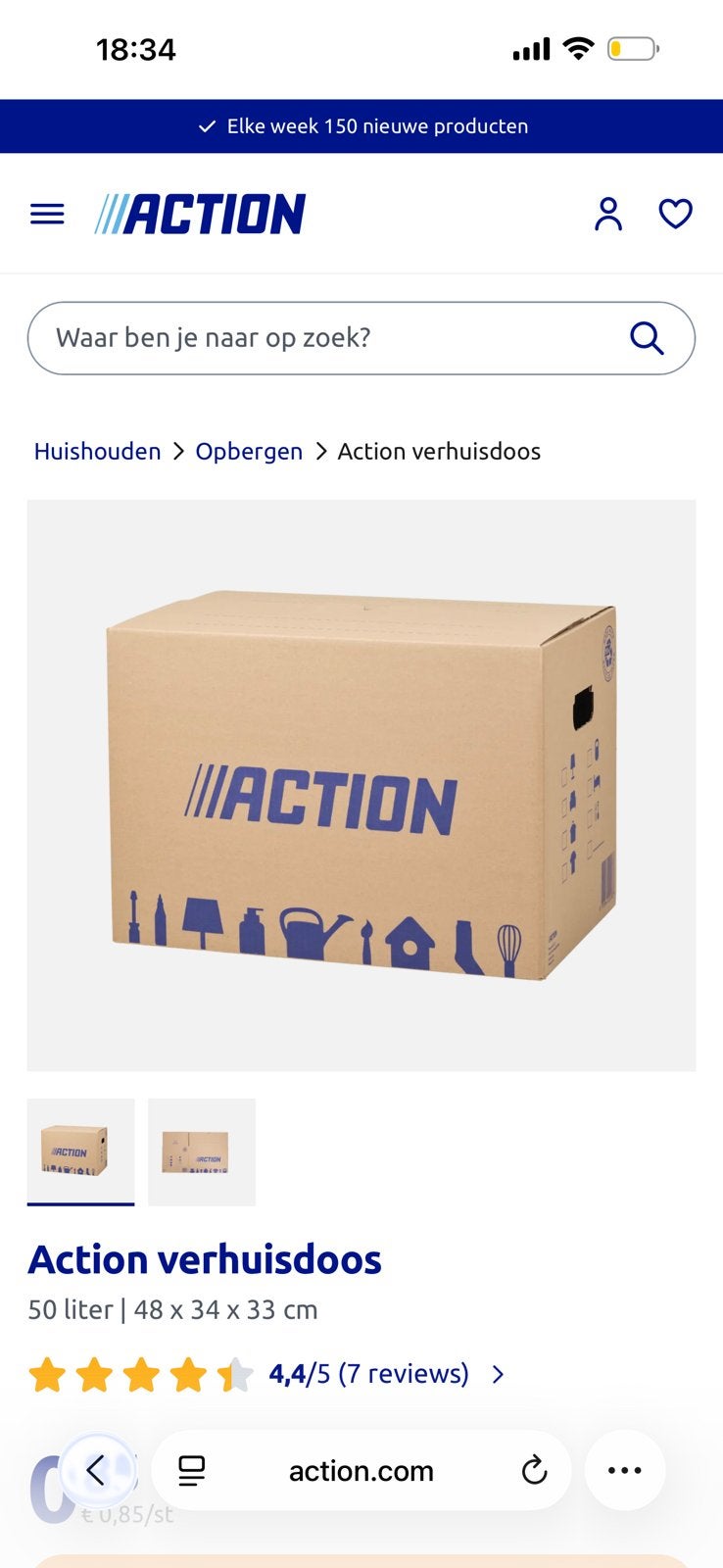 9 verhuisdozen, Ophalen, Doos, 40 tot 60 cm, 50 tot 75 cm