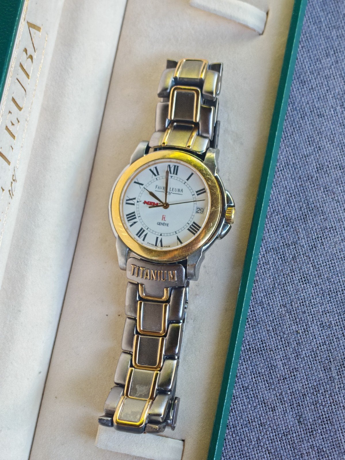 Favre Leuba Herenhorloge, Ophalen of Verzenden, Gebruikt, Staal, Leer