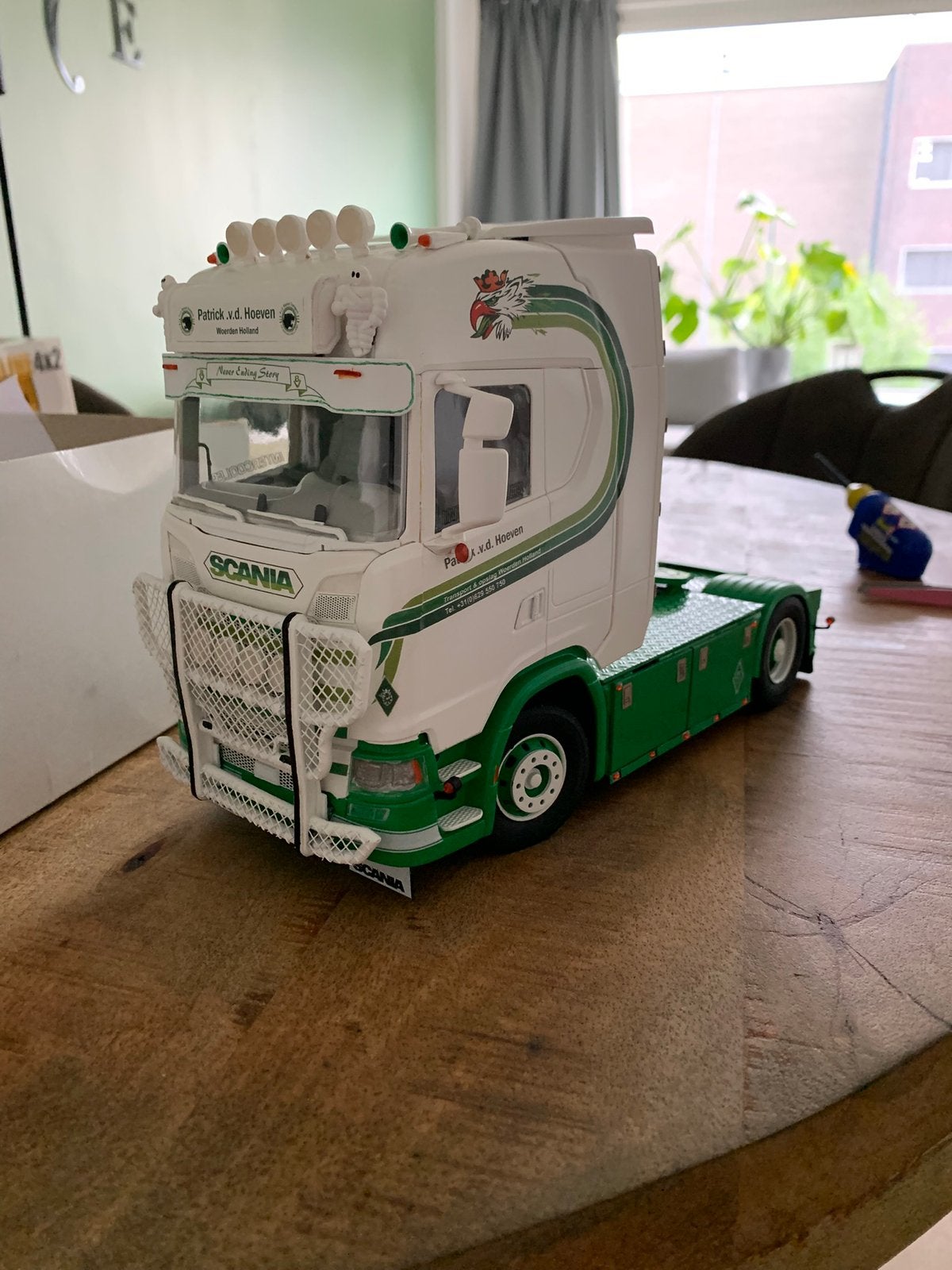 Scania s730 1:24 patrick van de hoeven, Ophalen of Verzenden, Zo goed als nieuw, Bus of Vrachtwagen, Tekno