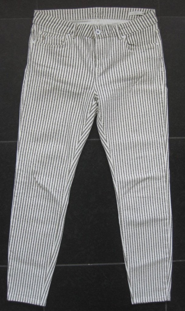 Cotton Club gestreepte broek, Chloe green army stripe, 32 40, Maat 38/40 (M), Wit, Ophalen of Verzenden, Zo goed als nieuw