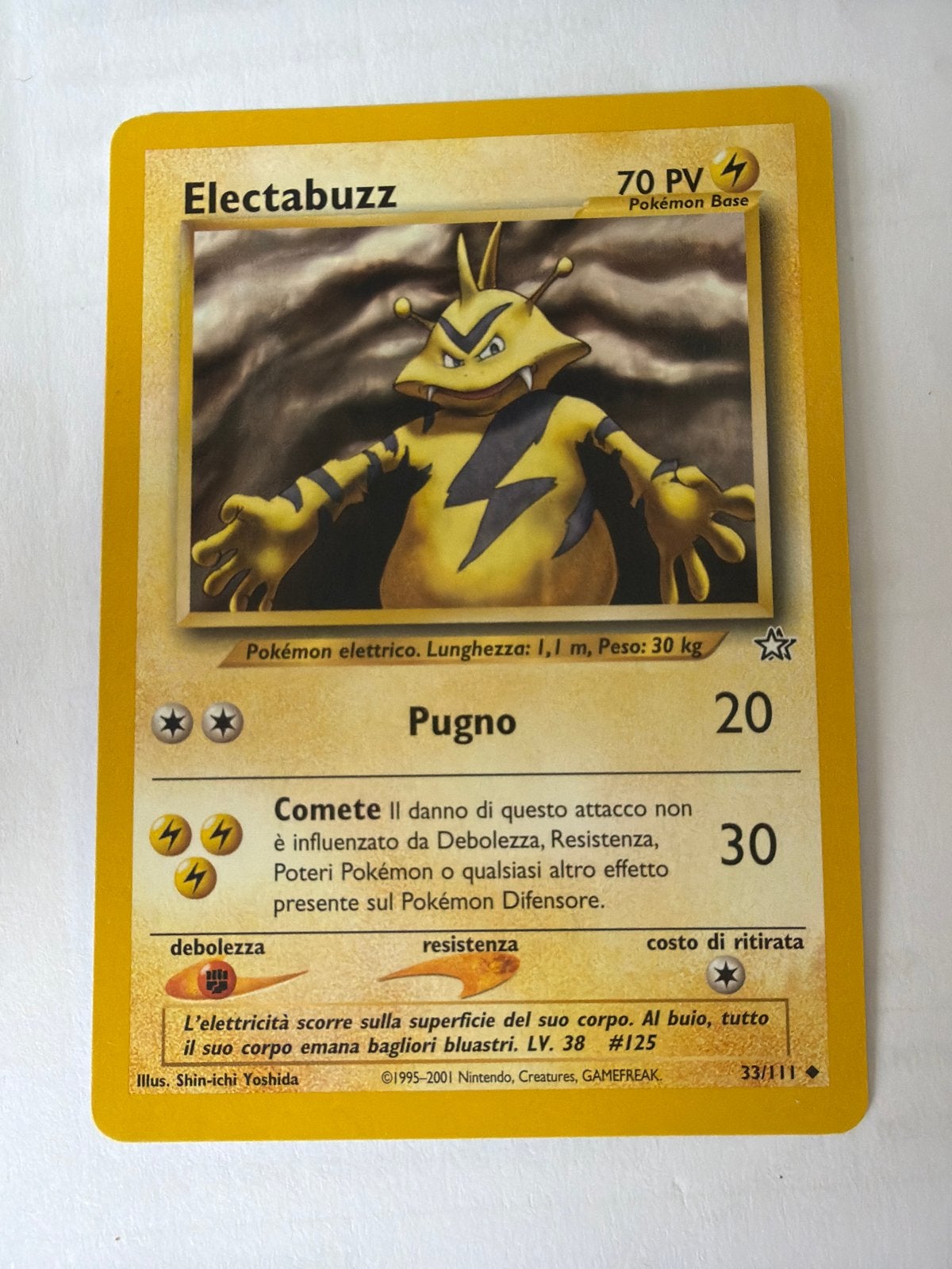 Electabuzz Pokémon Kaart - Italiaanse Editie, Ophalen of Verzenden, Gebruikt, Losse kaart