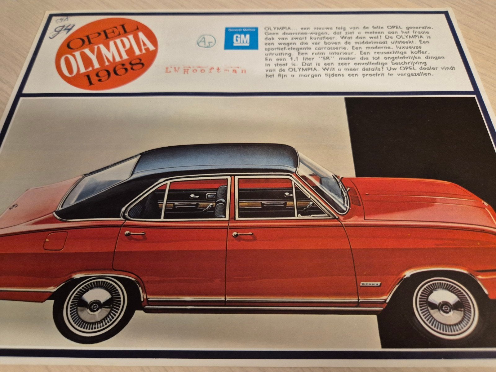 1968 Opel Kadett B Olympia coupés 4 deurs folder Nederlands, Ophalen of Verzenden, Zo goed als nieuw, Opel