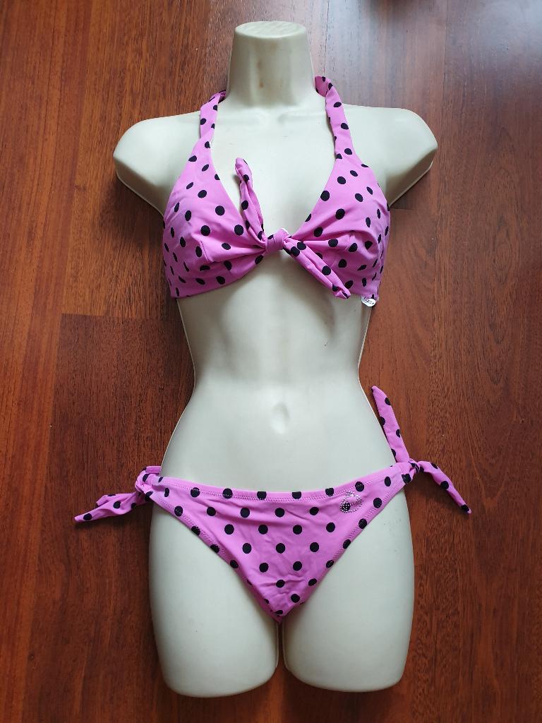 Roze bikini met zwarte stippen - fifties style - maat 36, Ophalen of Verzenden, Nieuw, Roze, Bikini