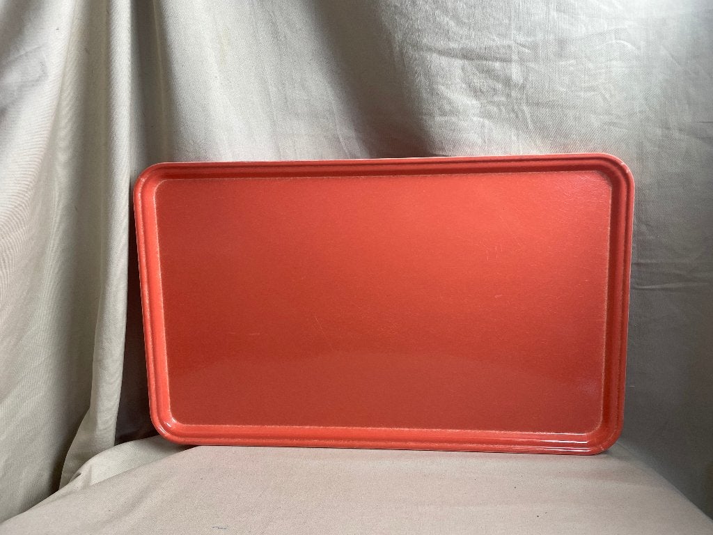 Vintage oranje dienblad Camtray USA jaren 70, Huis en Inrichting, Woonaccessoires | Dienbladen, Overige materialen, Gebruikt, Met opstaande rand