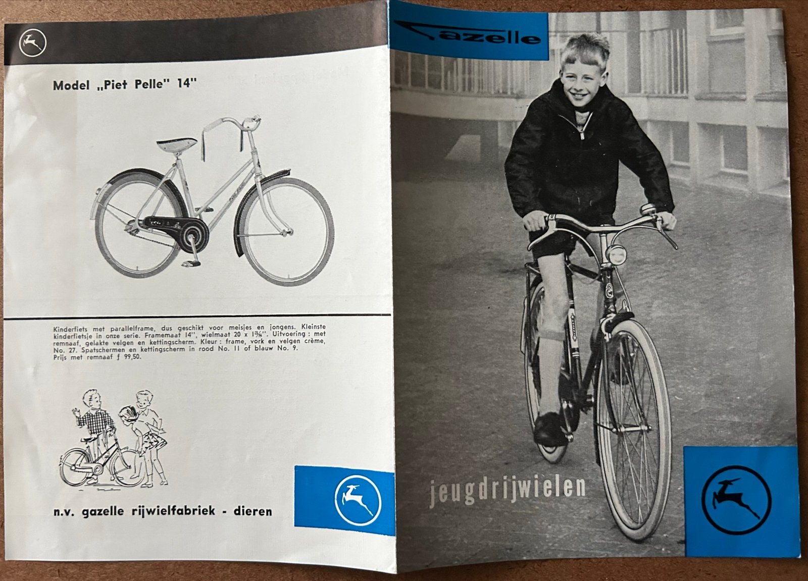 Gazelle Jeugdrijwielen Vouwfolder - Vintage Fiets Brochure, Ophalen of Verzenden