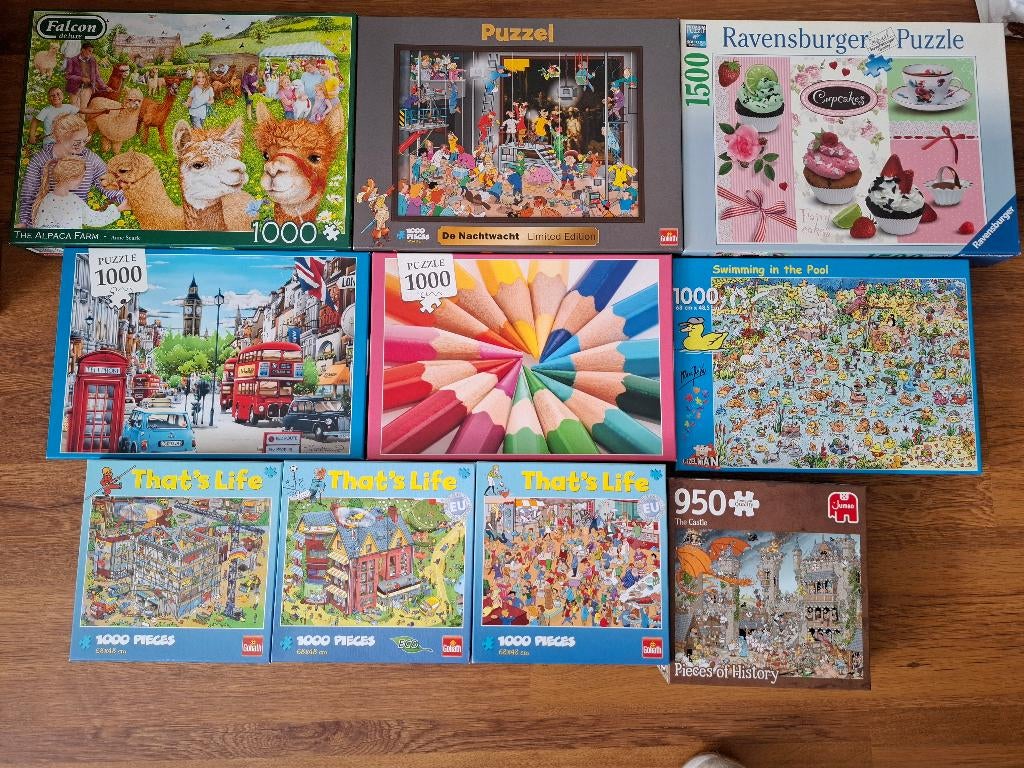 stapel hele leuke puzzels van alles wat, Ophalen of Verzenden, 500 t/m 1500 stukjes, Zo goed als nieuw, Legpuzzel