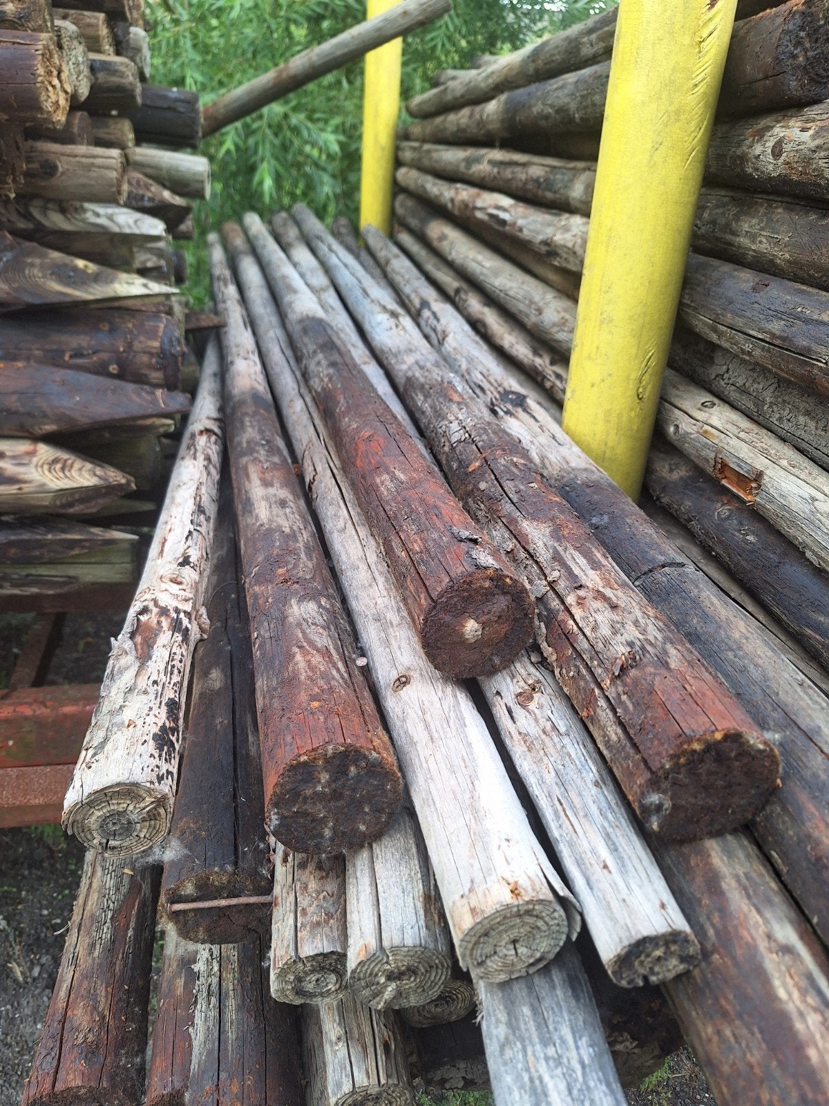 Boompalen, tuinpalen 300 x 8 cm, Tuin en Terras, Ophalen, Gebruikt, Palen, Hardhout