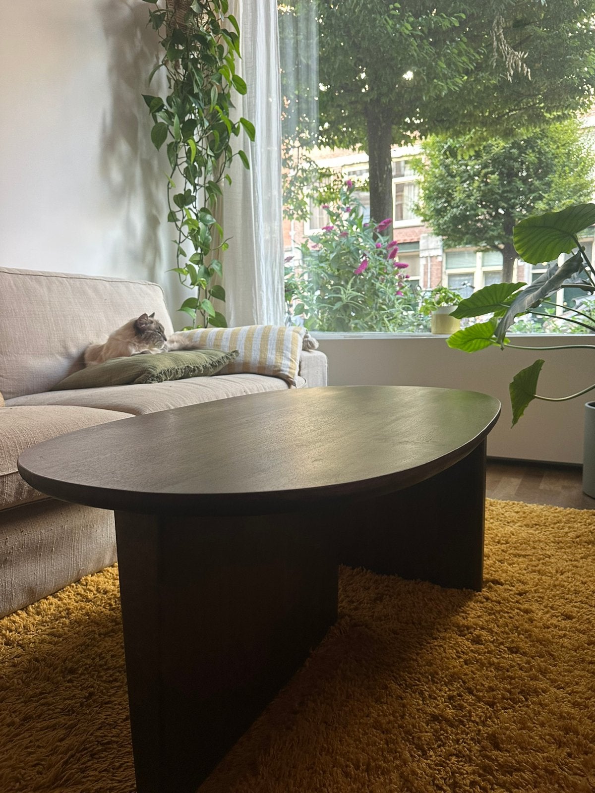 Woood salontafel, Ophalen, 100 tot 150 cm, Rond, 50 tot 100 cm