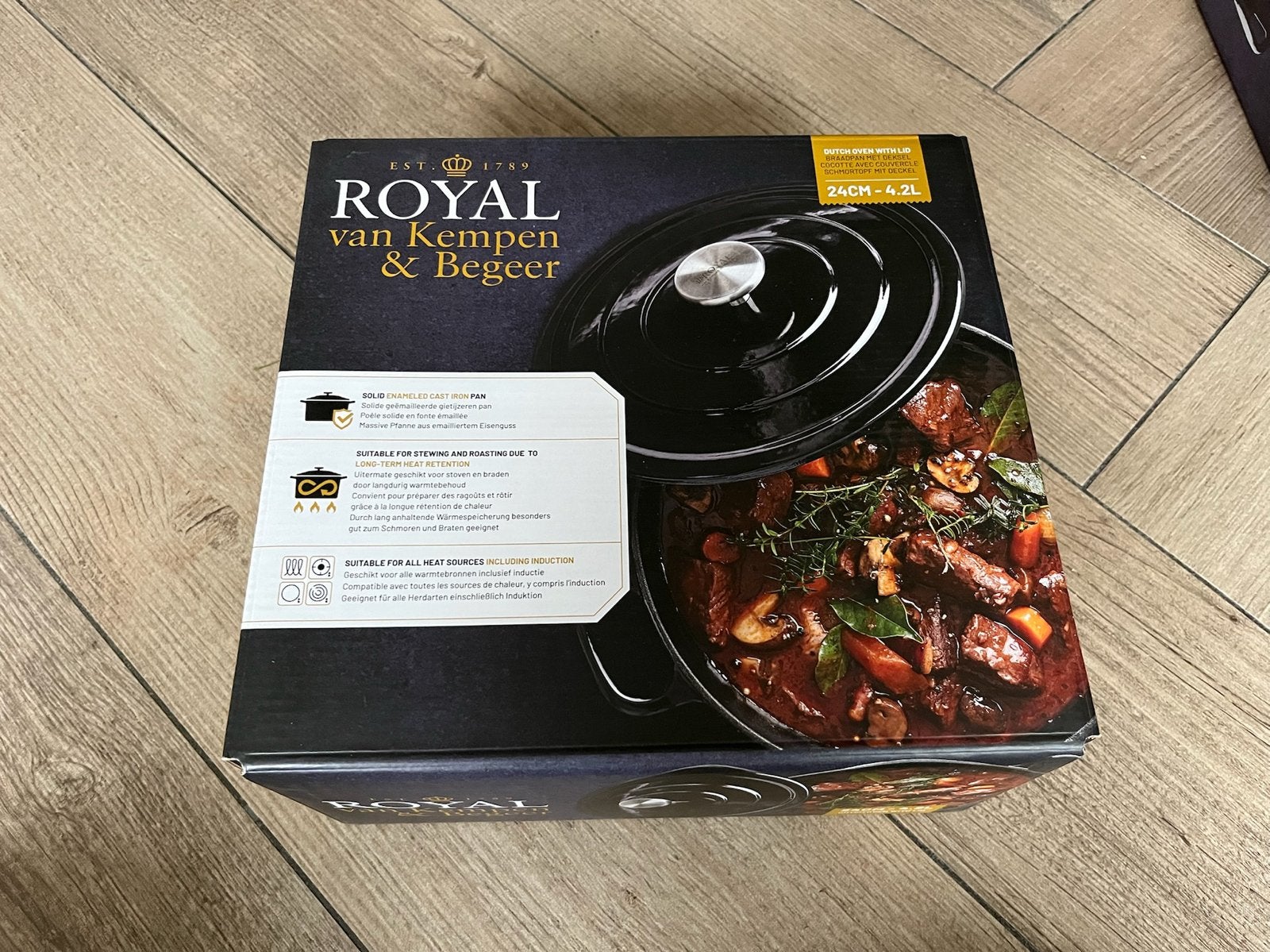Royal van Kempen & Begeer Braadpan 24cm - 4.2L nieuw in doos, Met deksel, Nieuw, Ophalen of Verzenden, Overige merken