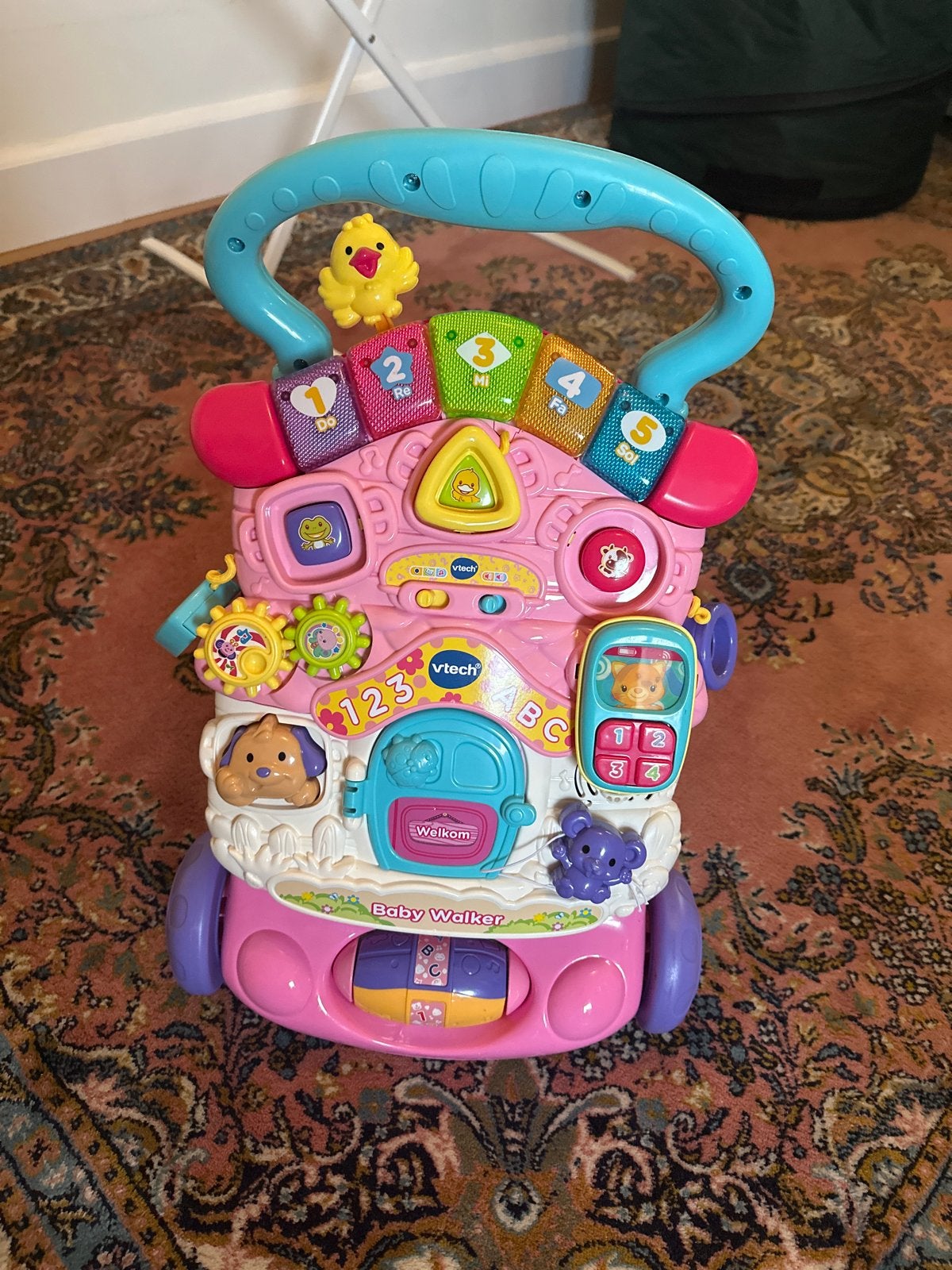 VTech Baby Walker - Roze loopwagen met activiteiten, Ophalen of Verzenden, Zo goed als nieuw, Overige typen, Met licht
