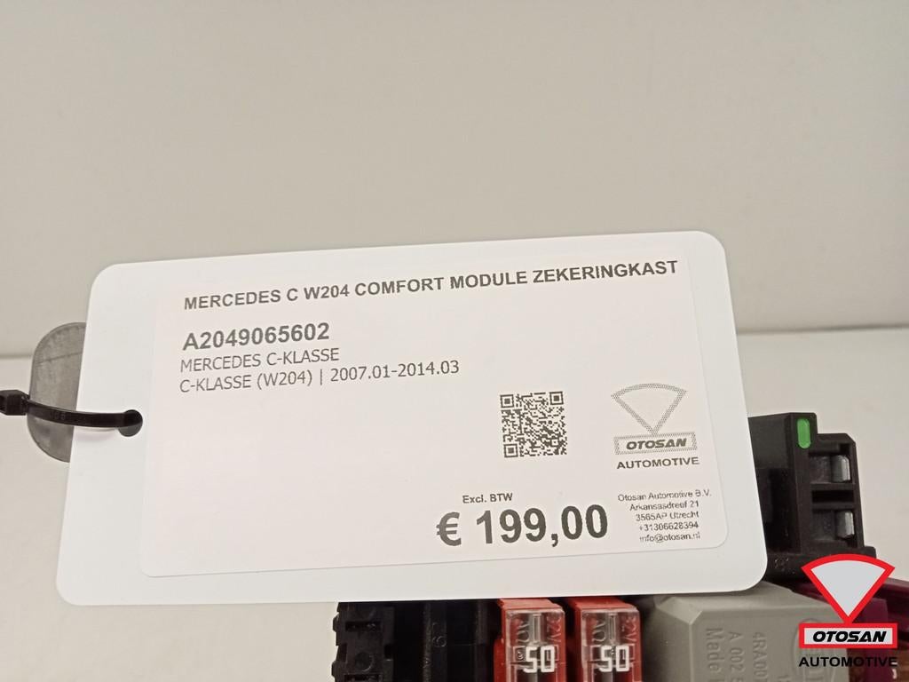 Mercedes C W204 Comfort Module Zekeringkast A2049065602, Gebruikt, Mercedes-Benz AG, Mercedes-Benz, Ophalen of Verzenden
